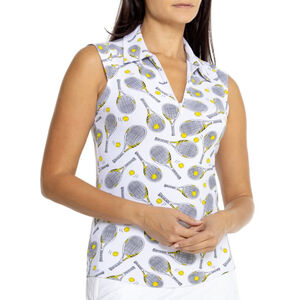 IBKUL Sleeveless 1/4 zip Polo Shirt Small activewear tennis cooling UPF 50